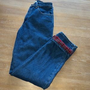 LL Bean Original Fit Relaxed Flannel lined Jeans